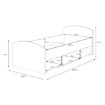 Forte Односпальная кровать 90x200 см с ящиками Culgoa, белый/дуб Artisan, CUGL091-M164 - Home Club, изображение 7