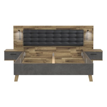 Forte Каркас ліжка + тумбочки, RCQL1184B-C692 - Home Club