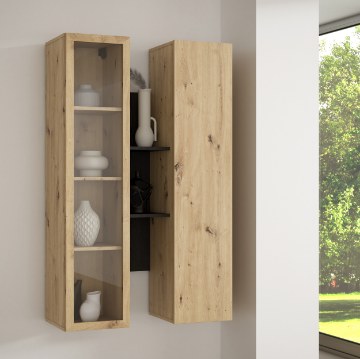 Forte Навесная витрина 85 см Breathtaker, дуб Artisan/дуб Cabezone, BTHVH331-M703 - Home Club