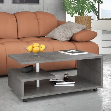 Forte Мобильный журнальный столик 105x60 см Bailey, бетон, BL1T01-U41 - Home Club