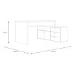 Forte Білий письмовий стіл із комодом 140x70 см, T2KB231L-C734 - Home Club, зображення 8