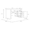 Forte Білий письмовий стіл із комодом 140x70 см, T2KB231L-C734 - Home Club, зображення 9