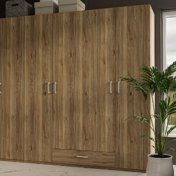 Forte Шкаф высотой 180 см с ящиком Econobox 2, дуб Mauvella, ECBS941-D108 - Home Club