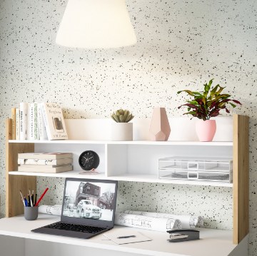 Forte Надставка для стола 140 см Modultrick, белый/дуб Artisan, MDUN122-M957 - Home Club