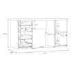 Forte Письмовий стіл 145x60 см з 4 шухлядами та шафкою, чорний/шляхетний дуб, MT926-N09 - Home Club, зображення 8