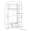 Forte Шафа з дзеркалом і шухлядами 150 см Cadixo Дуб Artisan, CDXS83S-D78 - Home Club, зображення 7