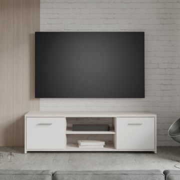 Forte Тв-тумба 140 см Quadro, дуб песочный/белый, QDRT13-P79F - Home Club