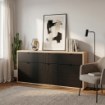 Forte Комод 180 см Auriquet «Дикий дуб натуральный» / «Чёрный», AUQK231-Q362 - Home Club
