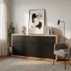 Forte Комод 180 см Auriquet «Дикий дуб натуральный» / «Чёрный», AUQK231-Q362 - Home Club