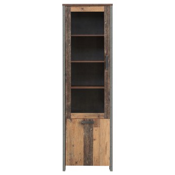 Forte Узкая витрина шириной 60 см Clif Old – Wood Vintage/Beton, CLFV711-C546 - Home Club