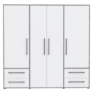 Forte Шкаф 210 см с ящиками, цвет «бетон»/белый, MKSS841-C264 - Home Club