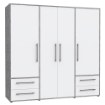 Forte Шкаф 210 см с ящиками, цвет «бетон»/белый, MKSS841-C264 - Home Club, изображение 4
