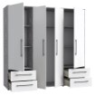 Forte Шкаф 210 см с ящиками, цвет «бетон»/белый, MKSS841-C264 - Home Club, изображение 5