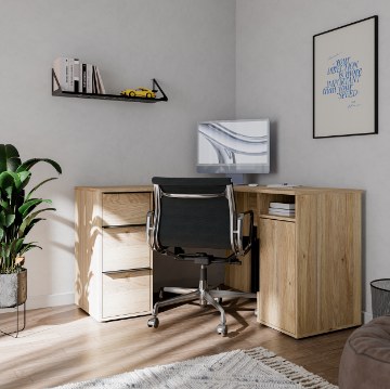 Forte Письменный стол 125 см Orkney, дуб Mauvella, OKYB241-D108 - Home Club