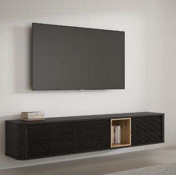 Forte Тв-тумба 220 см Breathtaker, дуб Cabezone/дуб Artisan/дуб черный, BTHTH141-Q194 - Home Club