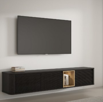 Forte Тв-тумба 220 см Breathtaker, дуб Cabezone/дуб Artisan/дуб черный, BTHTH141-Q194 - Home Club