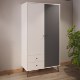 Forte Шафа 105 см Harllson Білий/Uni Вольфрам Сірий, HLTS721LEC-M806 - Home Club