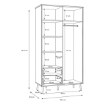 Forte Шафа 105 см Harllson Білий/Uni Вольфрам Сірий, HLTS721LEC-M806 - Home Club, зображення 7