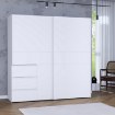 Forte Розсувна шафа 200 см з висувними ящиками Winn 2, біла, W2QS323E71-120 - Home Club
