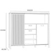Forte Шафа 150 см з ламелями та шухлядами Jytana Дуб Mauvella/Чорний, JTNR332L-M635 - Home Club, зображення 6
