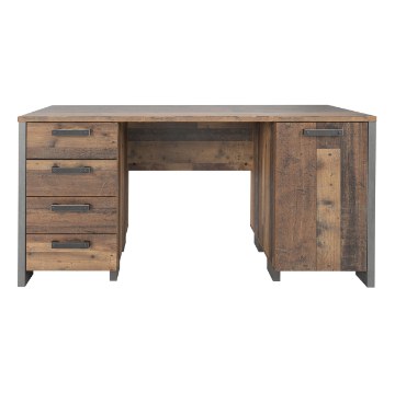 Forte Вінтажний лофт-стіл 155x60 см з 4 шухлядами та шафкою Clif, CLFB221-C546 - Home Club