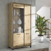 Forte Витрина 100 см Trondheim, дуб Artisan/черный дуб, TDHV821L-C773 - Home Club