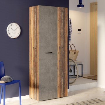 Forte Шкаф для обуви 70 см Net306 Old – Винтажный деревянный/бетонный, MS263-C754 - Home Club