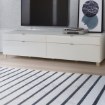 Forte Шкафчик 220 см Poole, белый / стекло белого цвета Optiwhite, ENJT221-C605 - Home Club