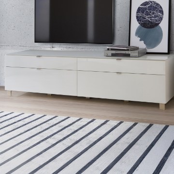 Forte Шкафчик 220 см Poole, белый / стекло белого цвета Optiwhite, ENJT221-C605 - Home Club