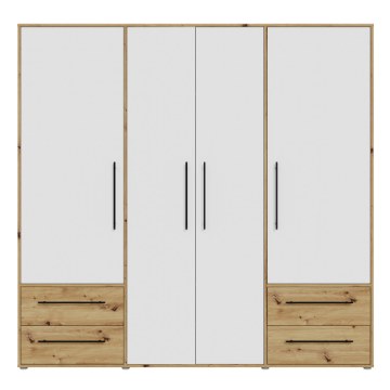 Forte Шкаф 210 см с ящиками, дуб Artisan/белый, MKSS846-C830 - Home Club