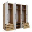 Forte Шафа 210 см із шухлядами, дуб Artisan/білий, MKSS846-C830 - Home Club, зображення 5