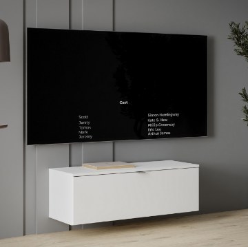 Forte Настенный шкаф для телевизора 100 см Libertad, белый, LBTT111-Z12 - Home Club
