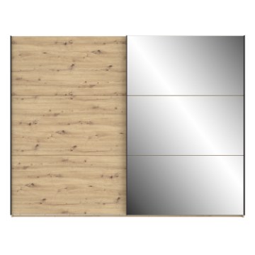 Forte Шкаф-купе с зеркалом 270 см Trondheim, дуб Artisan, TDHS1211-D78 - Home Club