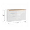 Forte Комод 156 см Duraoak Білий/Білий глянцевий/Дикий дуб натуральний, DUKK222RB-Q356 - Home Club, зображення 6