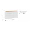Forte Комод 156 см Duraoak Білий/Білий глянцевий/Дикий дуб натуральний, DUKK222RB-Q356 - Home Club, зображення 12