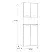 Forte Шафа з дверцятами 85 см Keflavik Білий/Дуб Artisan, KFLR822-C881 - Home Club, зображення 6