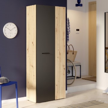 Forte Шкаф для обуви 70 см Net306 Дуб Artisan/Черный, MS263-M712 - Home Club