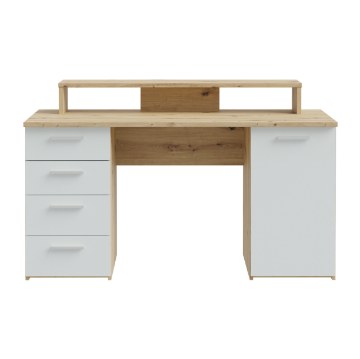 Forte Письменный стол 145x60 см с надставкой для монитора, цвет «Secret Grey»/«Дуб Artisan», MT980-M823 - Home Club