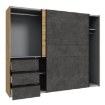 Forte Шкаф-купе 250 см с ящиками Winn 2, дуб Artisan/бетон, W2QS52331-C752 - Home Club, изображение 5