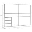 Forte Шкаф-купе 250 см с ящиками Winn 2, дуб Artisan/бетон, W2QS52331-C752 - Home Club, изображение 6