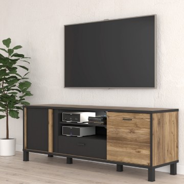 Forte Тв-тумба 155 см Hayato, черный/альпийская ель, HYTT231R-M215 - Home Club