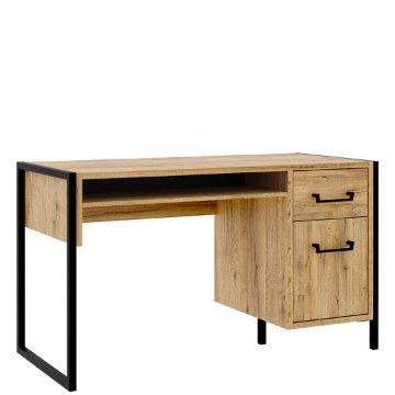Forte Лофт-стіл 130x60 см з полицею, шухлядою та шафкою Oriental Tree, HUDB212R-M524 - Home Club