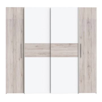 Forte Шкаф 200 см Narago, дуб песочный/белый, KLTS62321-P79 - Home Club