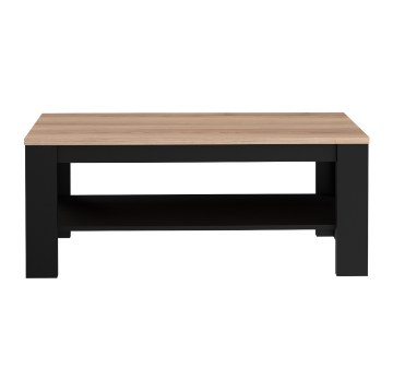 Forte Прямоугольный журнальный столик с полкой 110x60 см Black Hill, оттенок «Слива Комано»/черный, CFTT5048-C876 - Home Club