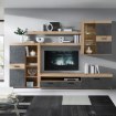 Forte Меблева стіна 300 см Zumba «Бетон» темно-сірий/дуб Artisan, ZMBM014LB-C752 - Home Club