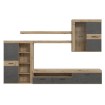 Forte Меблева стіна 300 см Zumba «Бетон» темно-сірий/дуб Artisan, ZMBM014LB-C752 - Home Club, зображення 2