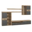 Forte Меблева стіна 300 см Zumba «Бетон» темно-сірий/дуб Artisan, ZMBM014LB-C752 - Home Club, зображення 4