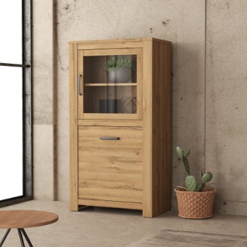 Forte Витрина 80 см Havanna, дуб «под старину», HVNV411R-D67 - Home Club