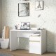 Forte Белый письменный стол 110x55 см с ящиком и тумбой Modultrick, MDUB111-M961 - Home Club