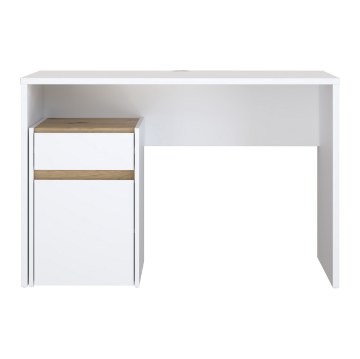 Forte Белый письменный стол 110x55 см с ящиком и тумбой Modultrick, MDUB111-M961 - Home Club